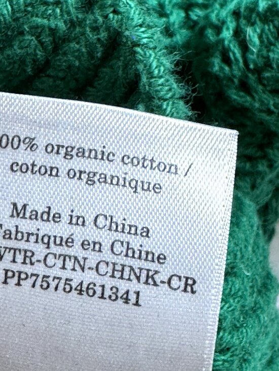 Everlane Womens Organic Cotton Chunky Knit Sweater Green Small Cropped Minimalis - Picture 12 of 12